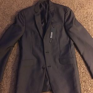 Kenneth Cole 38L Grey Pinstripe Blazer, Brand New